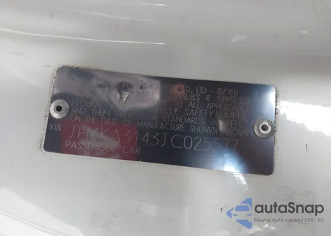 1988 Acura Legend z USA, uszkodzony, nr VIN JH4KA3143JC025577